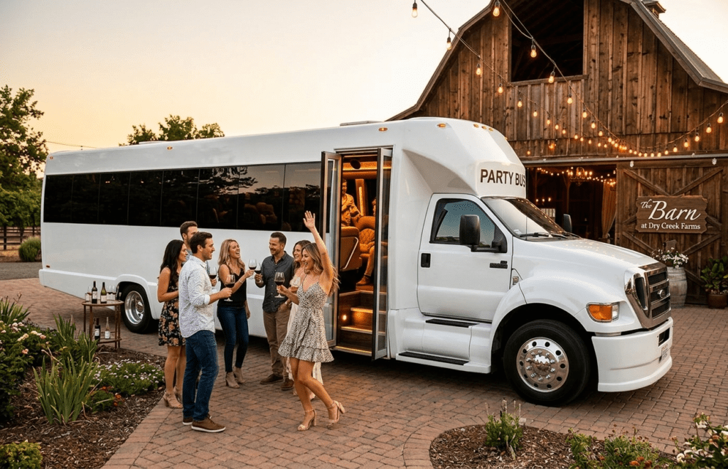 Party Bus The Barn at Dry Creek Farms